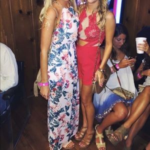 Pink Floral Maxi Dress